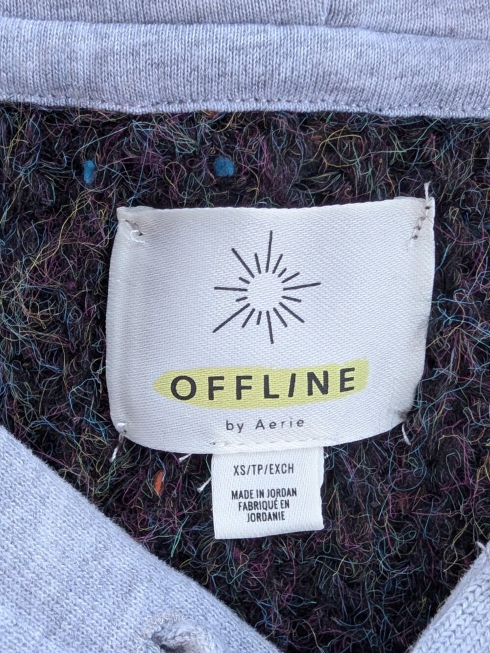 Offline by Aerie speckled knit sweater hoodie size xs VGUC - Picture 10 of 13